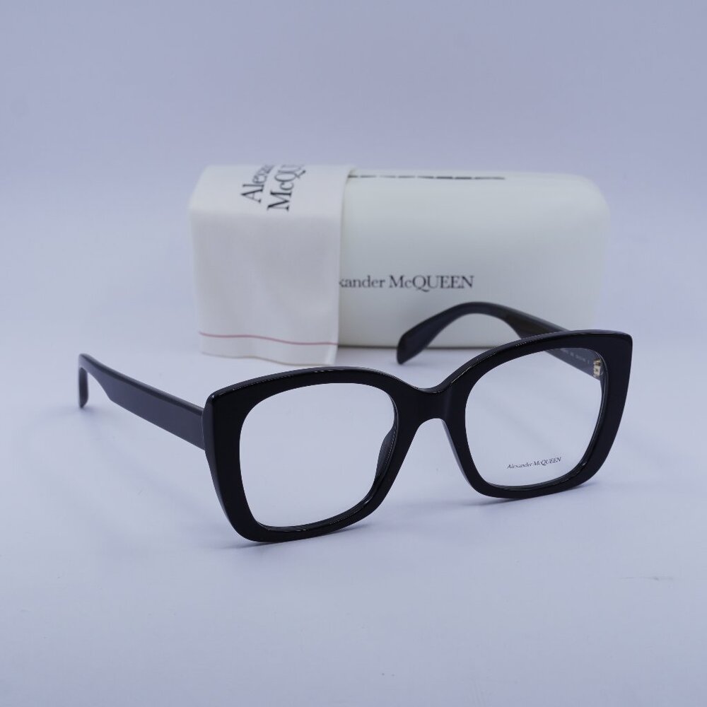 Alexander McQueen AM0351O 002 Square Eyeglasses 52mm - Black